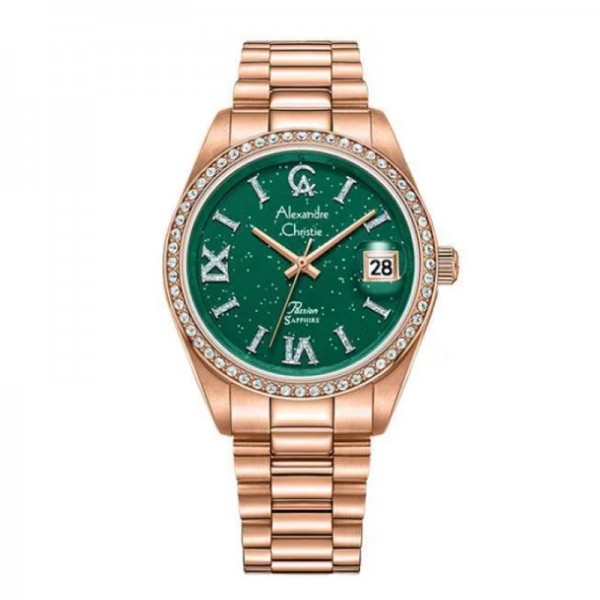 Alexandre Christie AC 5015 Rosegold Green Lady LDBRGGN Alexandre Christie AC 5015 Rosegold Green Lady LDBRGGN